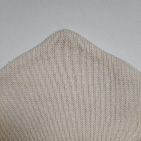 Retro 80's GORDINI 100% Wool Intarsia Stripe Pattern Knit Beanie Hat White OS - Picture 10 of 15